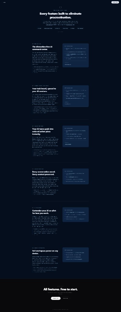 Every feature built to eliminate procrastination.