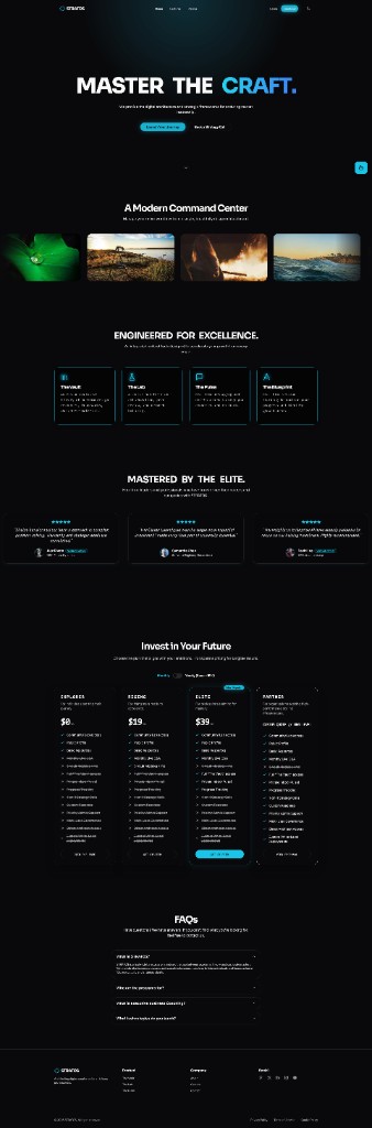 STRATOS landing page full scroll